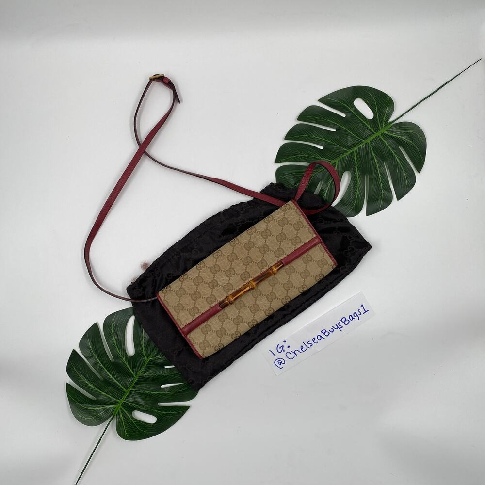 Gucci Tom Ford Era Bamboo Shoulder Bag Crossbody Clutch Belt Bum GG Web Logo